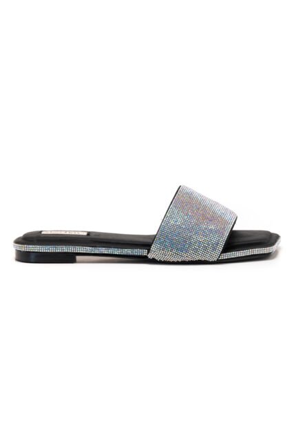 Black Eye silver slippers