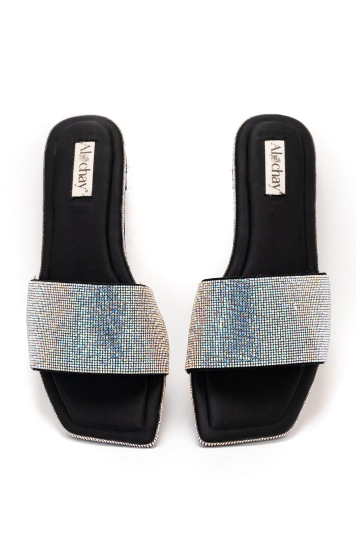 Black Eye silver slippers