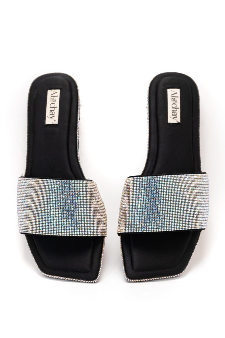 Black Eye silver slippers