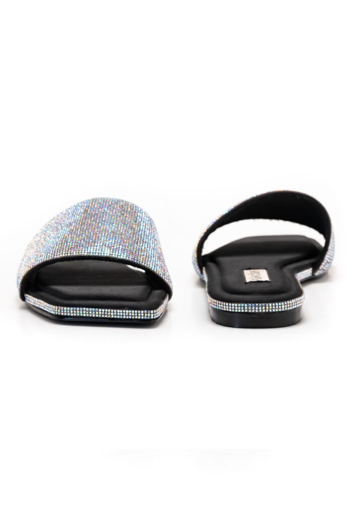 Black Eye silver slippers