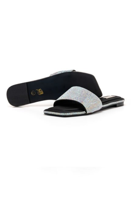 Black Eye silver slippers