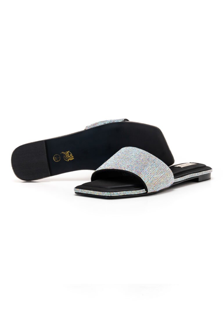 Black Eye silver slippers