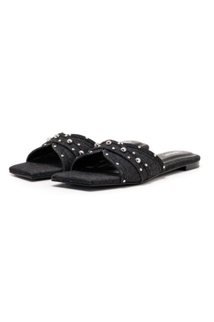Denim Due black slippers