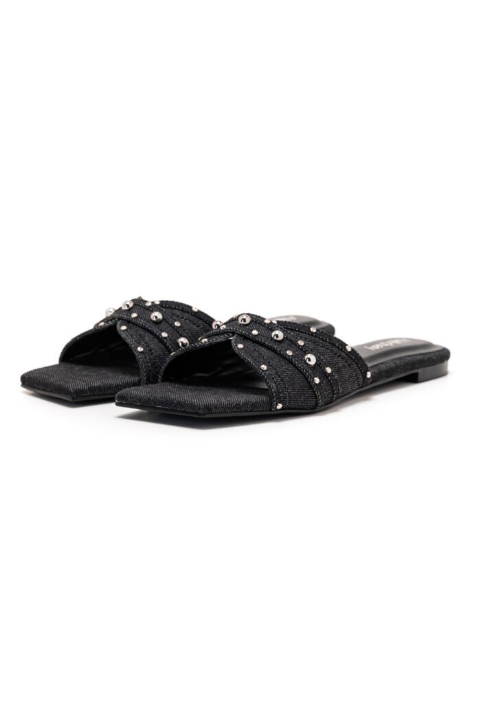 Denim Due black slippers