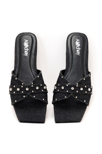 Denim Due black slippers