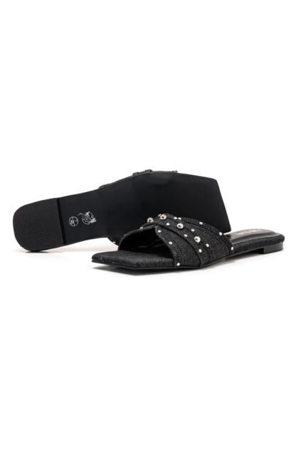 Denim Due black slippers