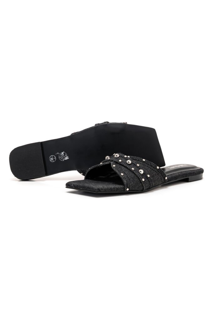 Denim Due black slippers
