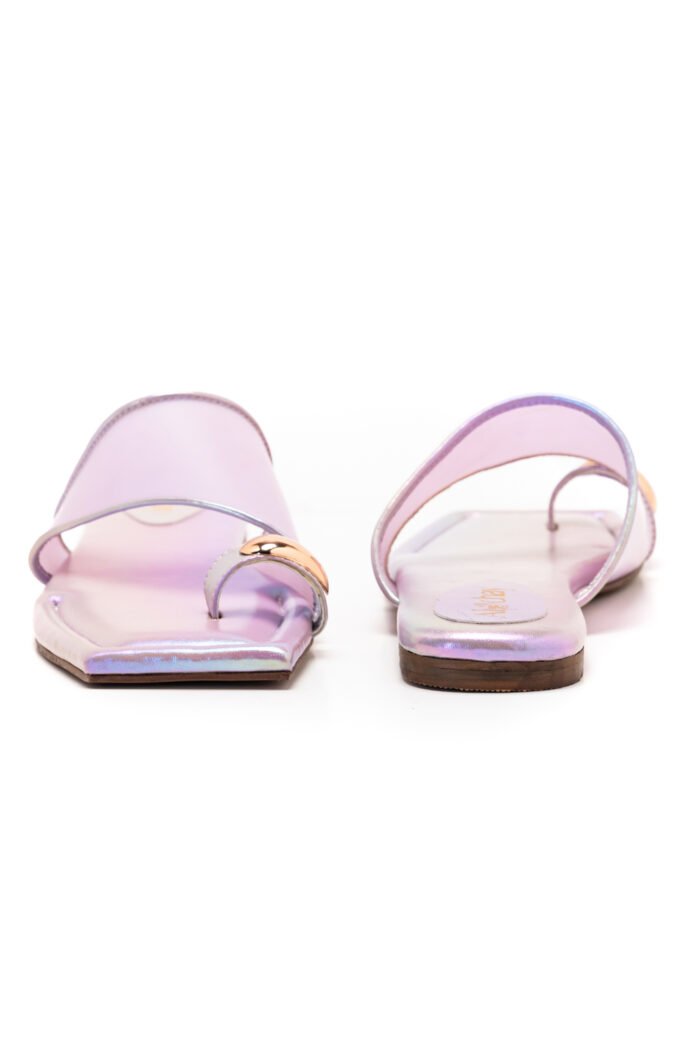 Two-faced purple slippers