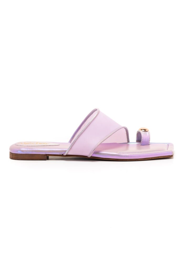 Two-faced purple slippers