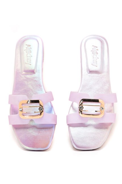 Frozen purple slippers