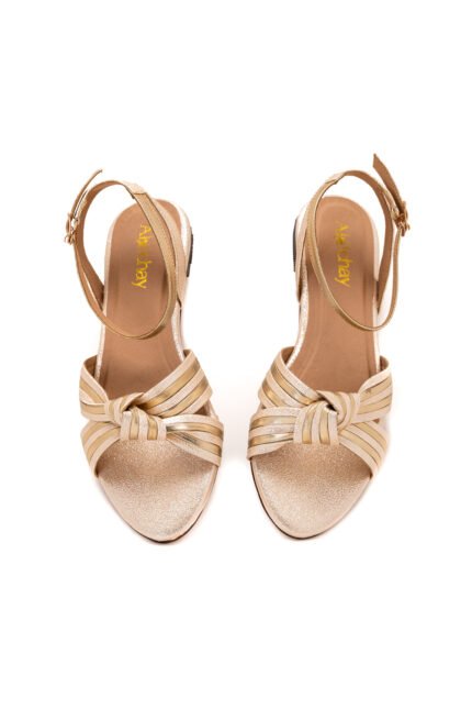 Naghma golden sandals