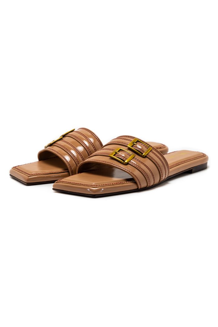 Buckleup brown slippers