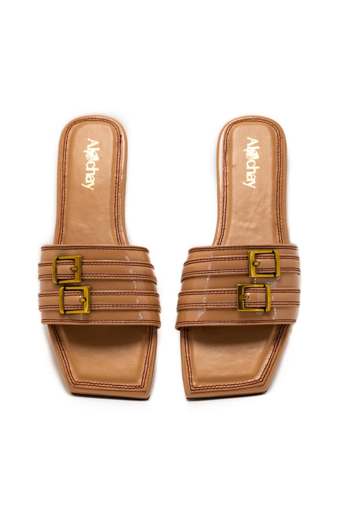 Buckleup brown slippers