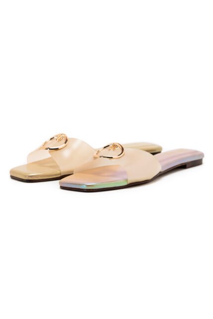 Pearlescent golden slippers
